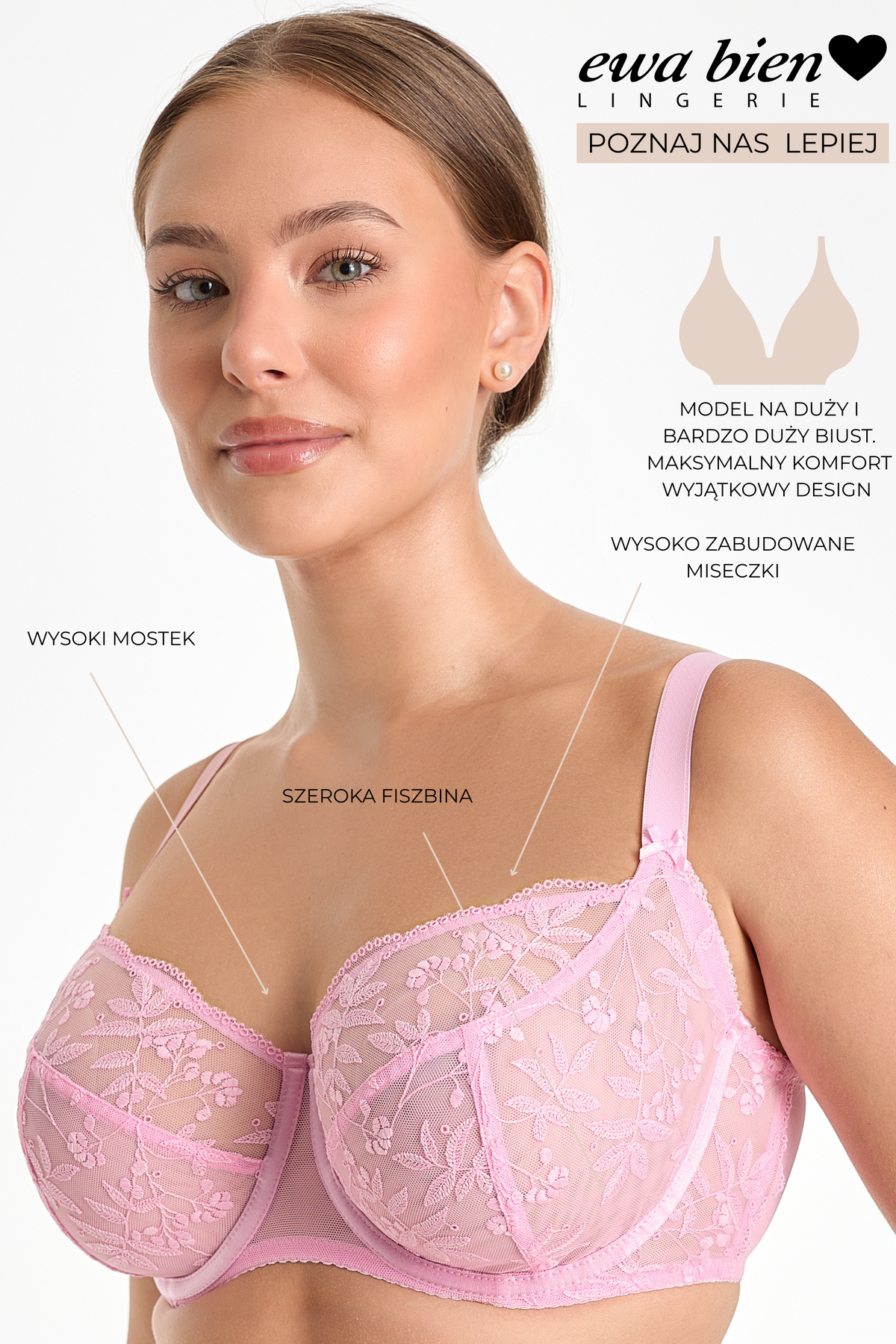 Biustonosz Fiora różowy B171 Soft