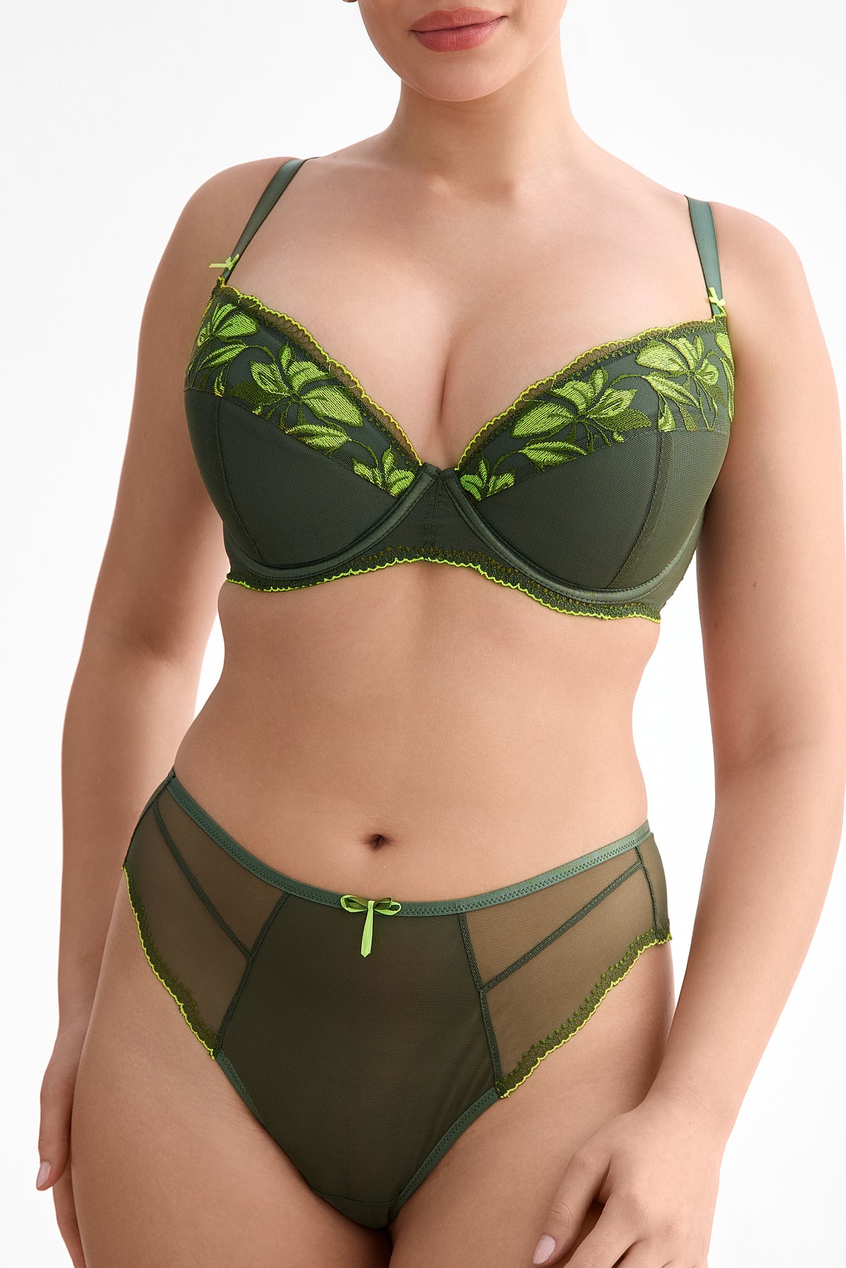 Zielony biustonosz push-up Olivia
