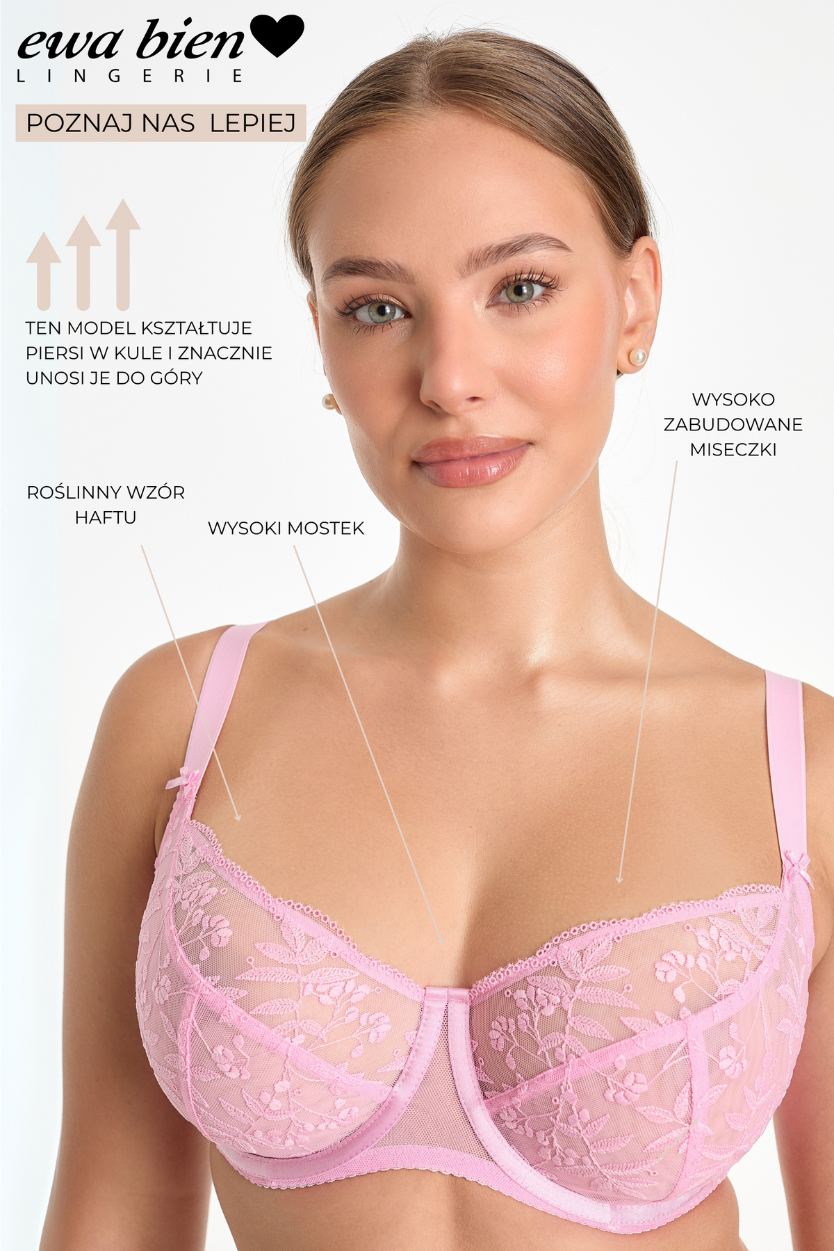Biustonosz Fiora różowy B161 Soft