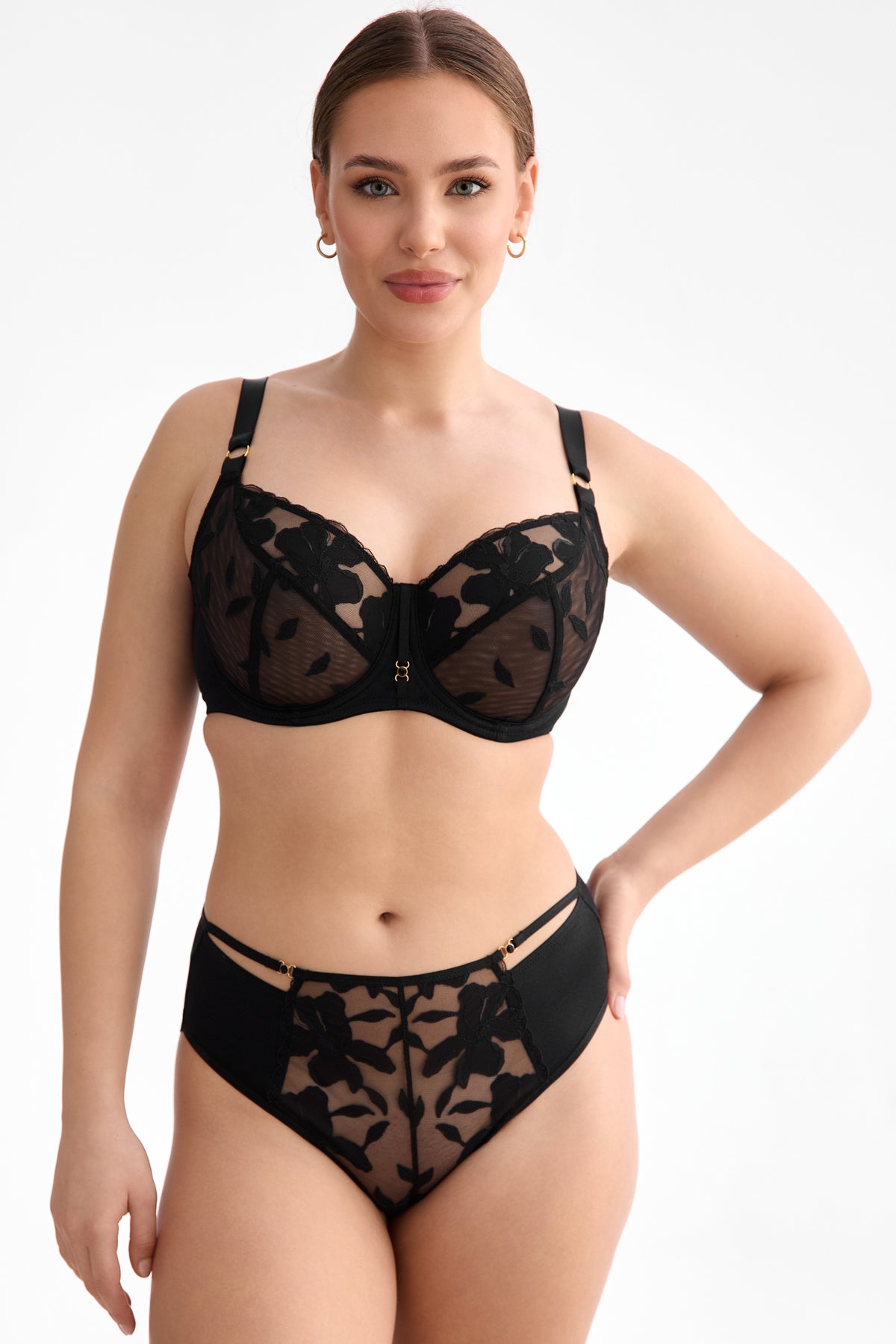 Czarny biustonosz full cup Emma B161 z luksusową satyną