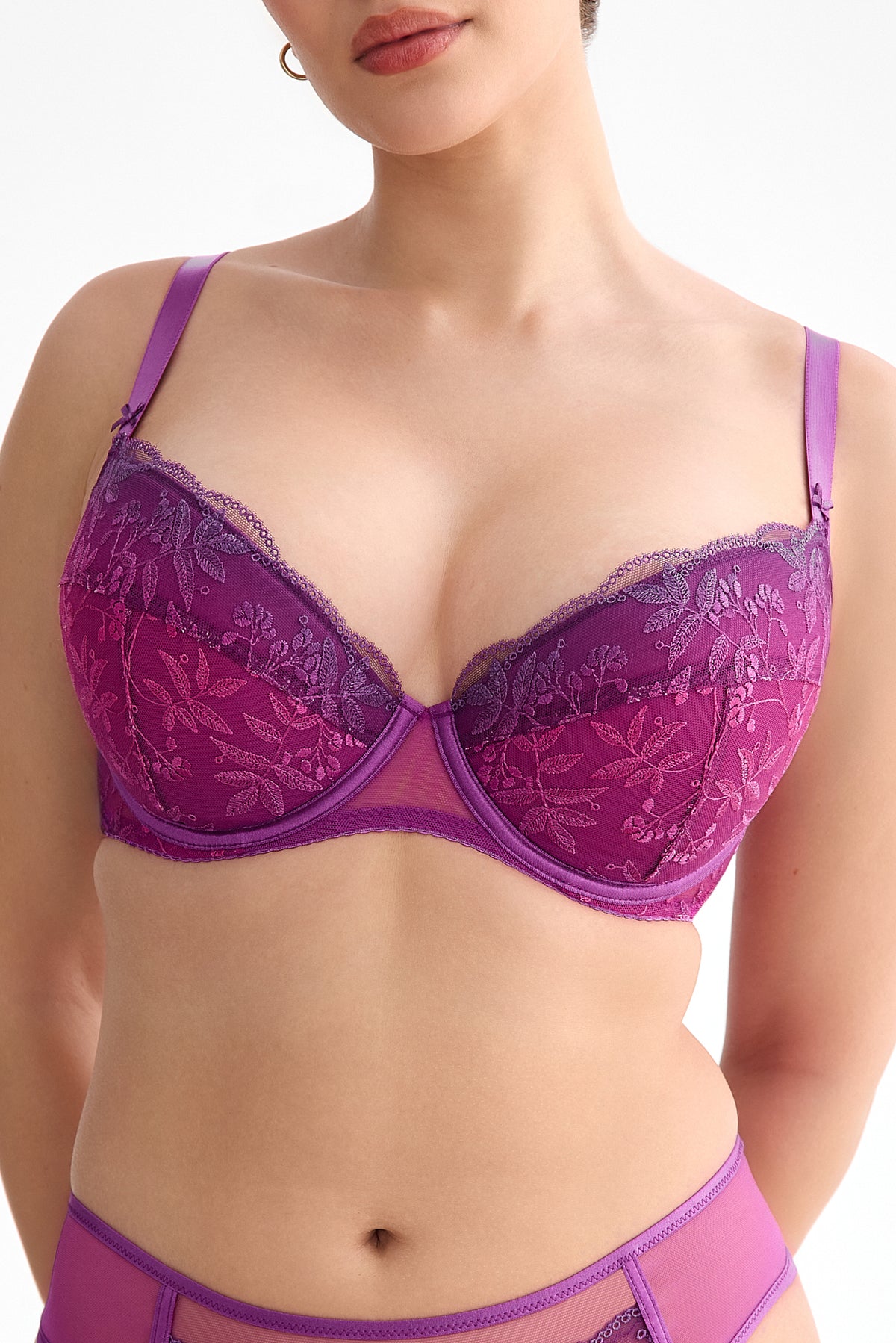 biustonosz fuksja-ombre push-up