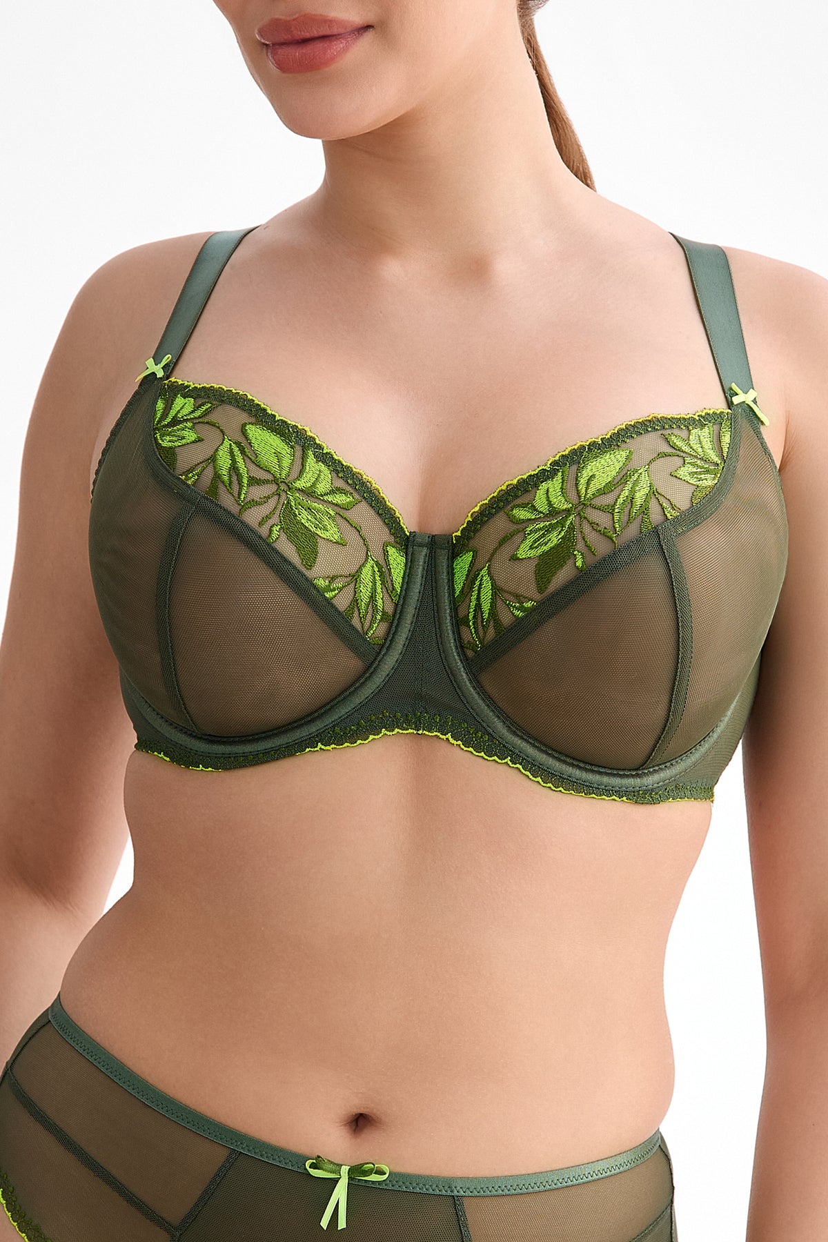 Biustonosz full cup Olivia B161 - zielony, modelujący biust